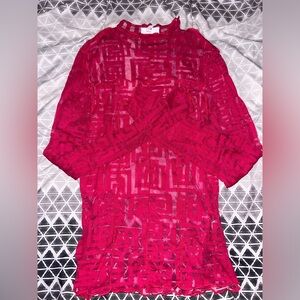 mesh pink shirt